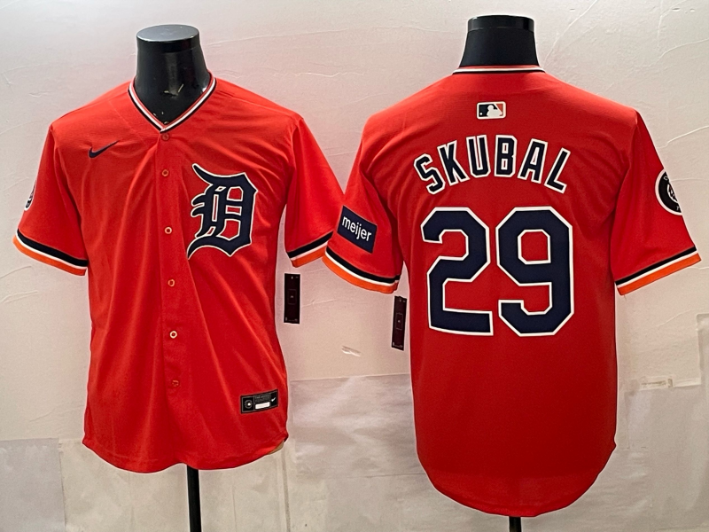 Men Detroit Tigers #29 Skubal orange Game Nike MLB Jersey 20260320002
